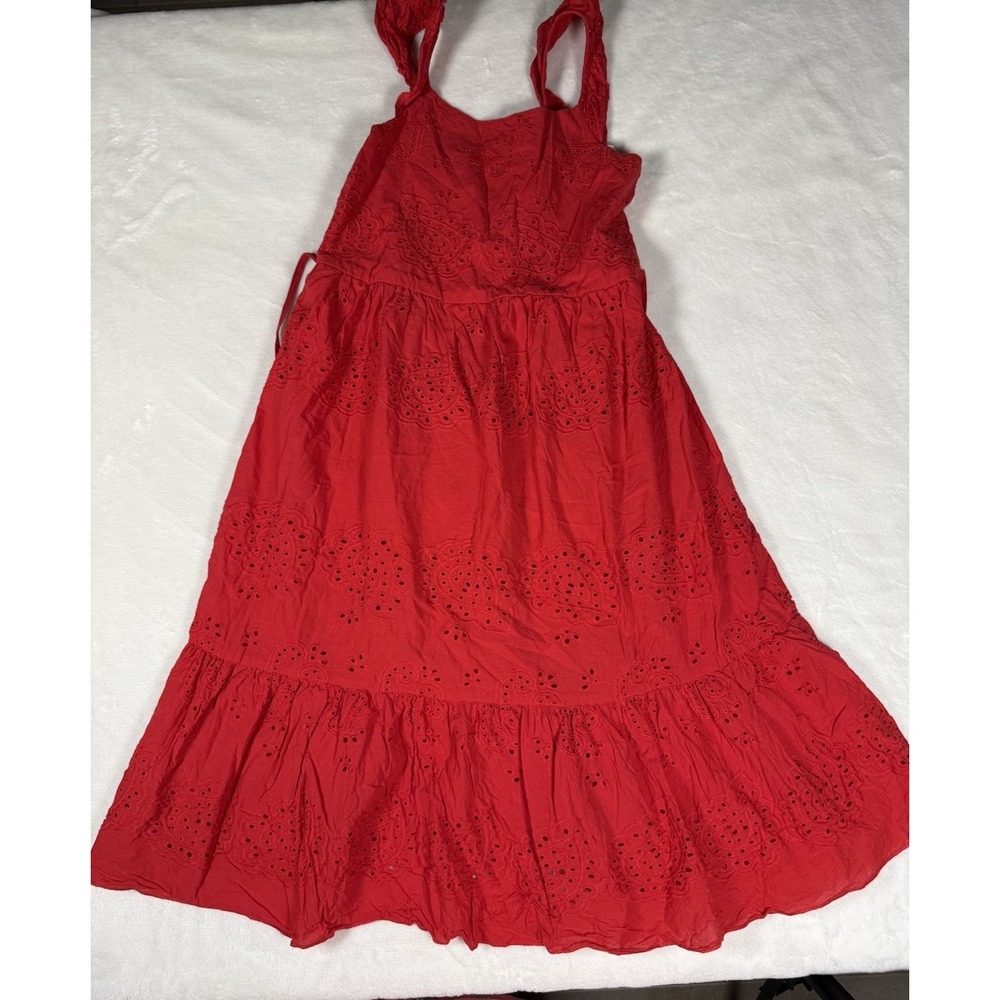 Lilt Girls Size 10 Red Eyelet Sundress Cotton Tiered Summer